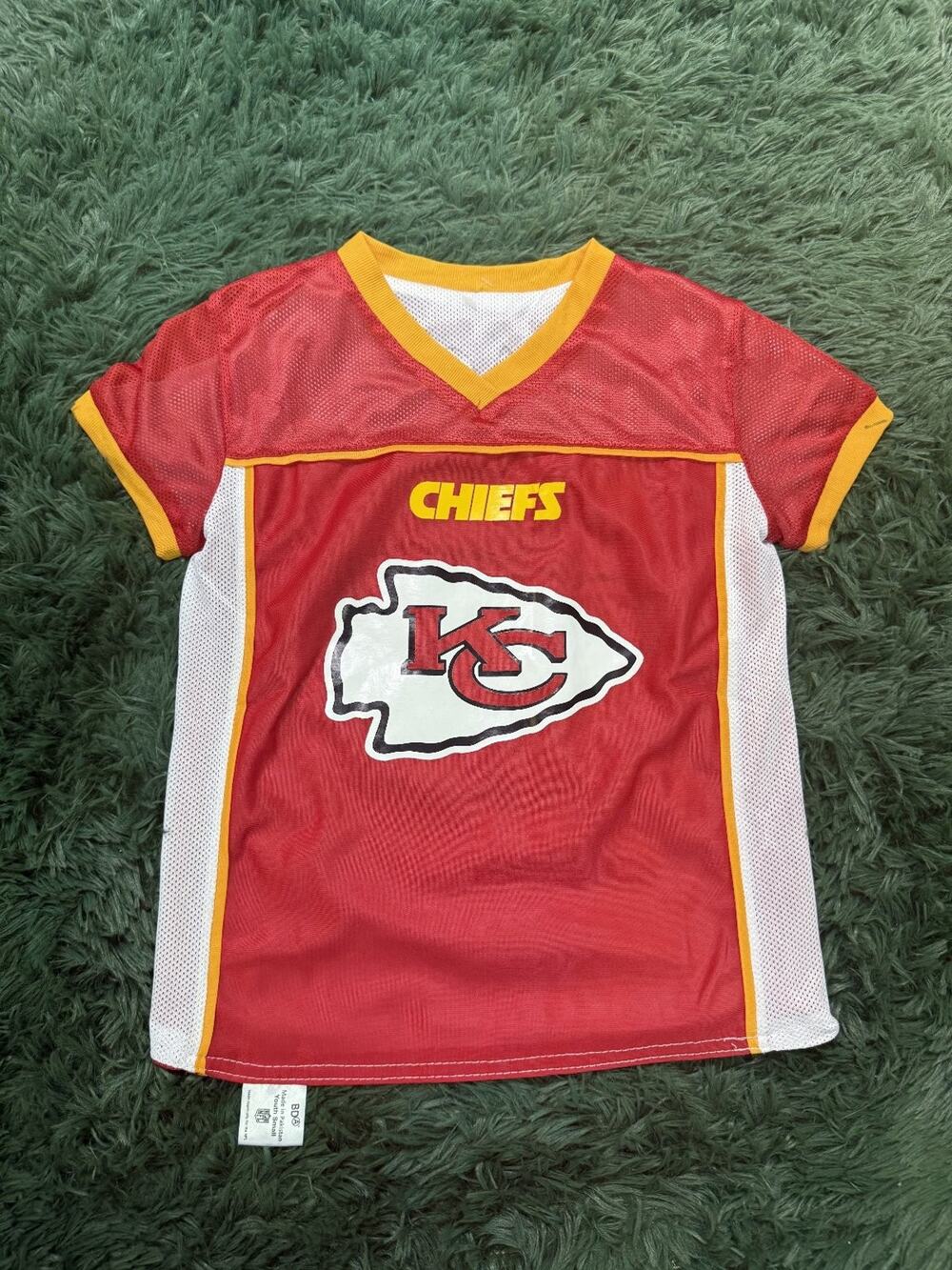BDA NFL Kansas City Chiefs Youth Small Mesh Football Jersey T-Shirt Kids